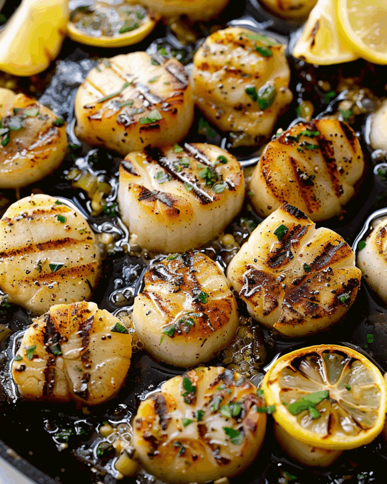 Grilled Lemon Garlic Scallops