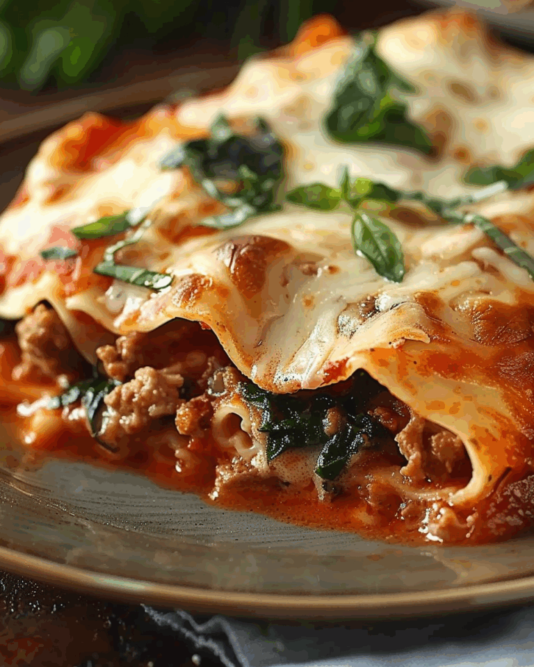 Spinach and Beef Cannelloni Manicotti