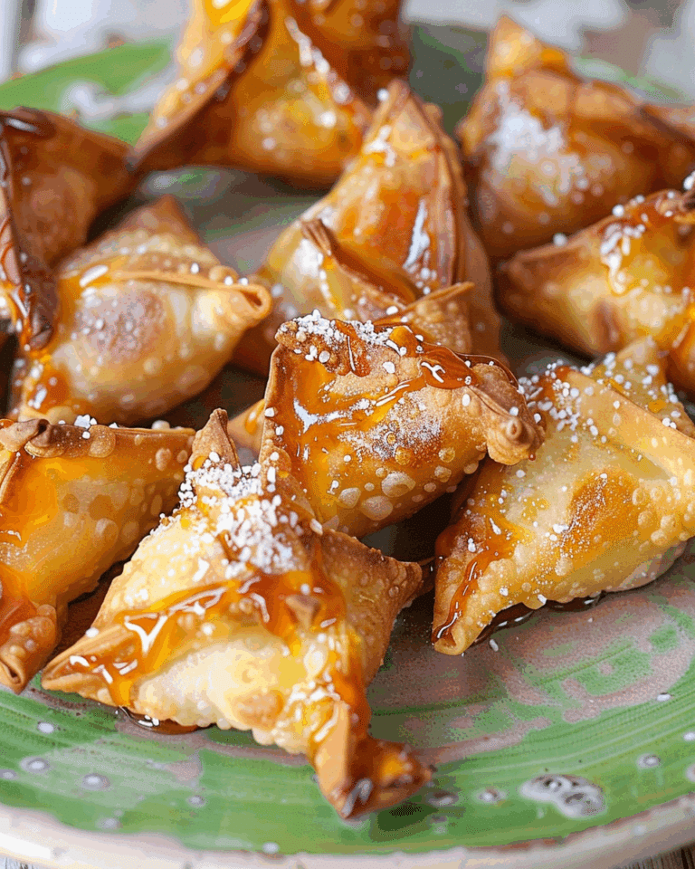 Air Fryer Caramel Apple Wontons