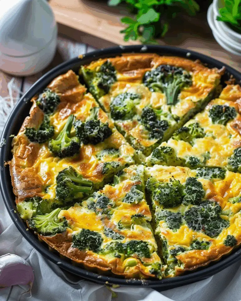 Broccoli Cheddar Crustless Quiche