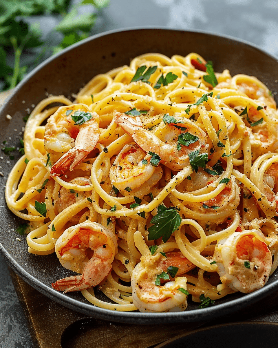 Creamy Jamaican Shrimp Pasta