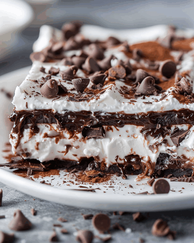 Chocolate Lasagna (No-Bake Dessert)