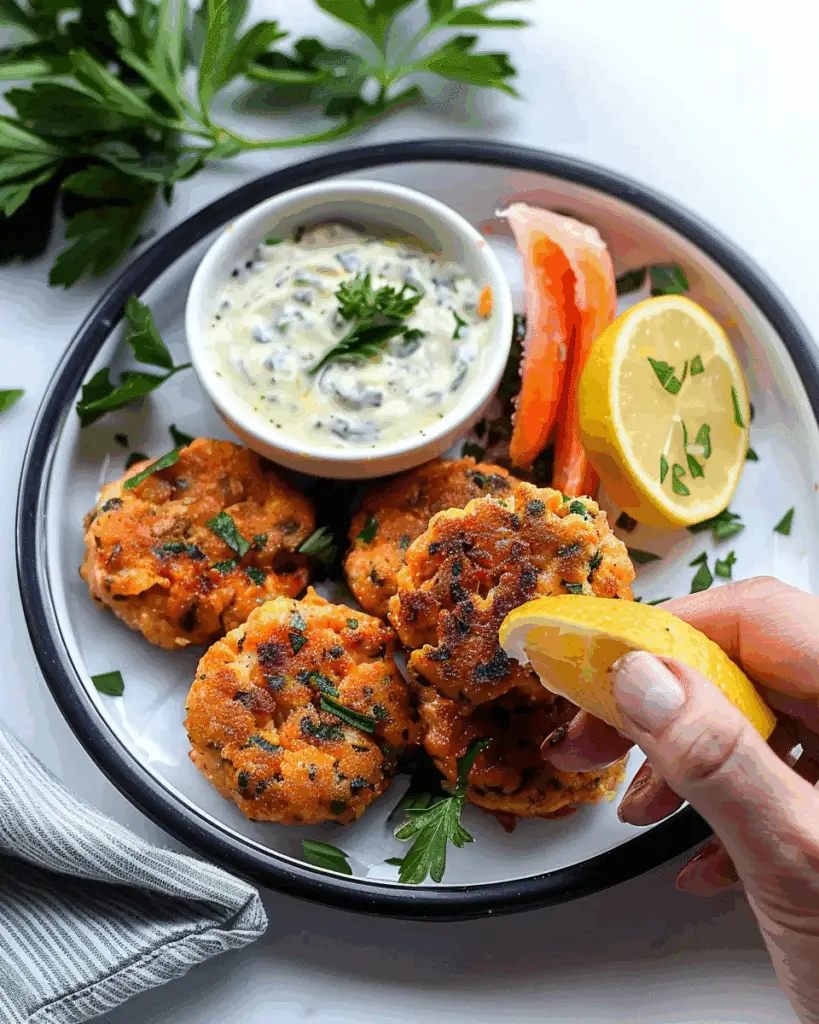 Mini Paleo Salmon Cakes & Lemon Herb Aioli