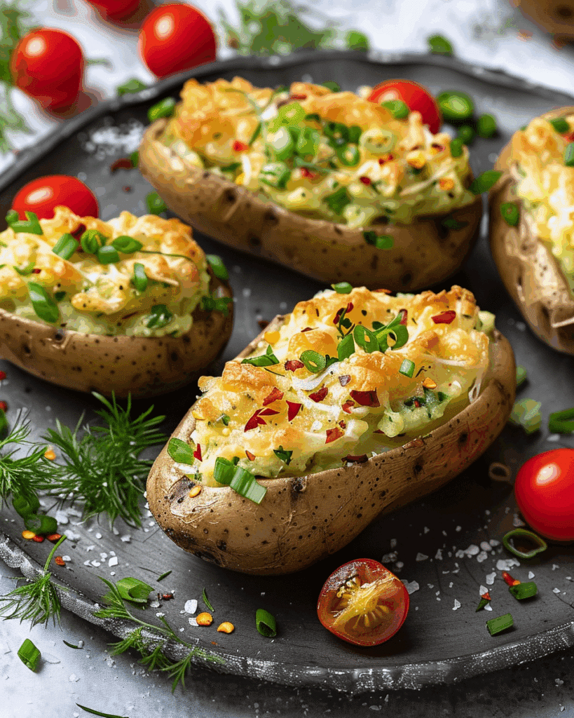 Grinch Stuffed Potatoes