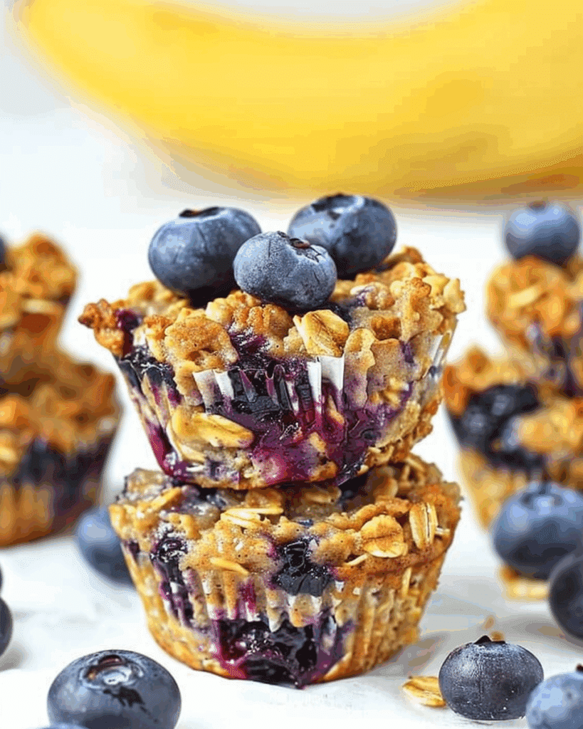 Blueberry Banana Baked Oatmeal Cups