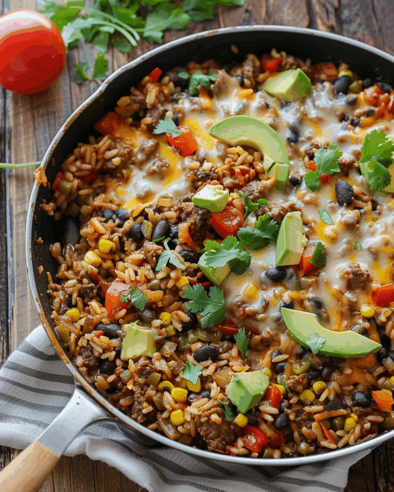 Mexican Beef and Rice Skillet