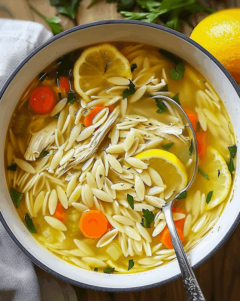 Chicken, Orzo, and Lemon Soup