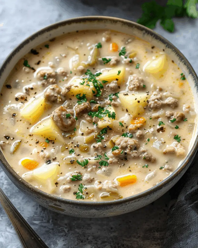 Creamy Hamburger Potato Soup