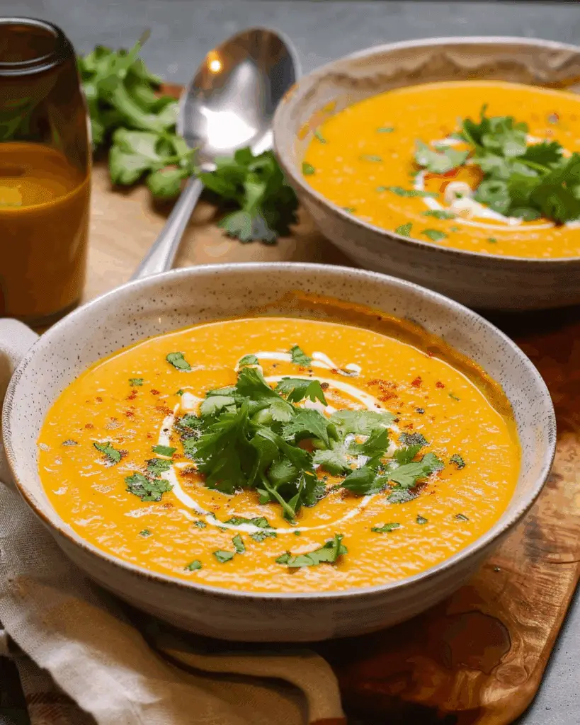 Vegetarian Coconut Carrot Curry Soup