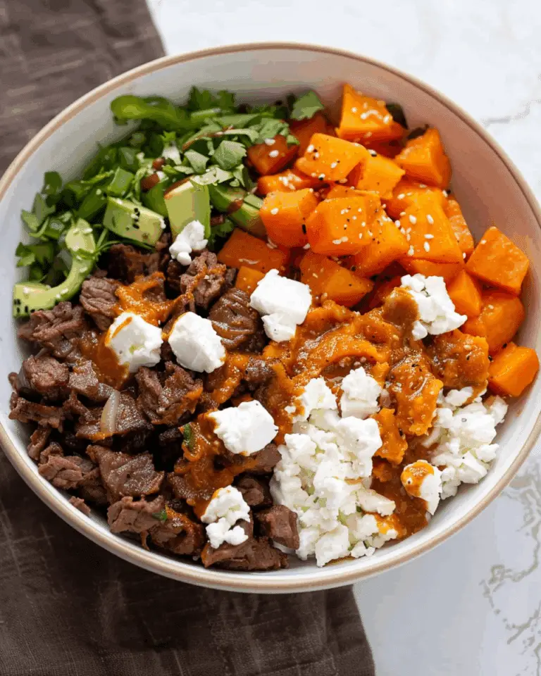 Cottage Cheese Sweet Potato Beef Bowl