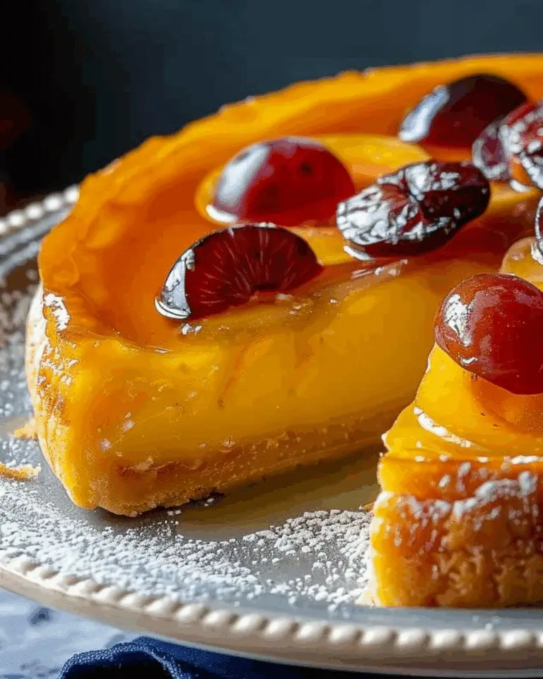 Homemade Fruity and Creamy Mirabelle Plum Flan