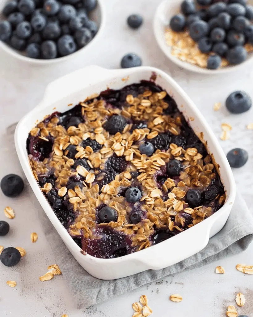 Healthy Blueberry Baked Oatmeal