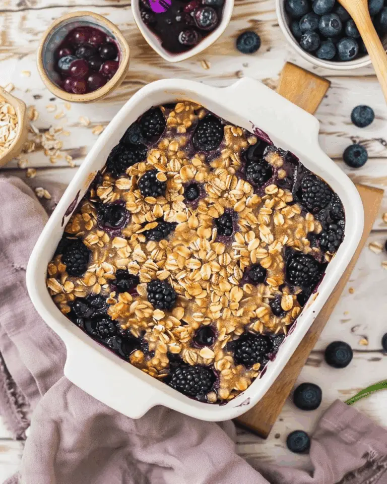 Healthy Blueberry Baked Oatmeal