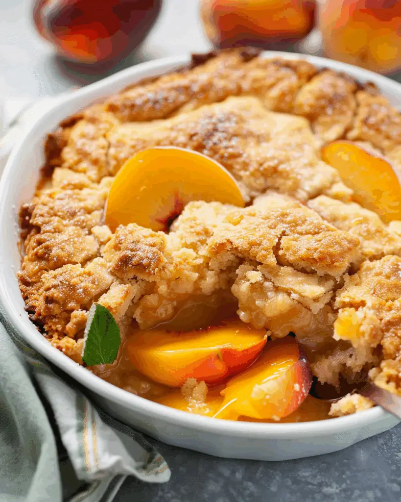 Homemade Peach Cobbler With Fresh Peaches
