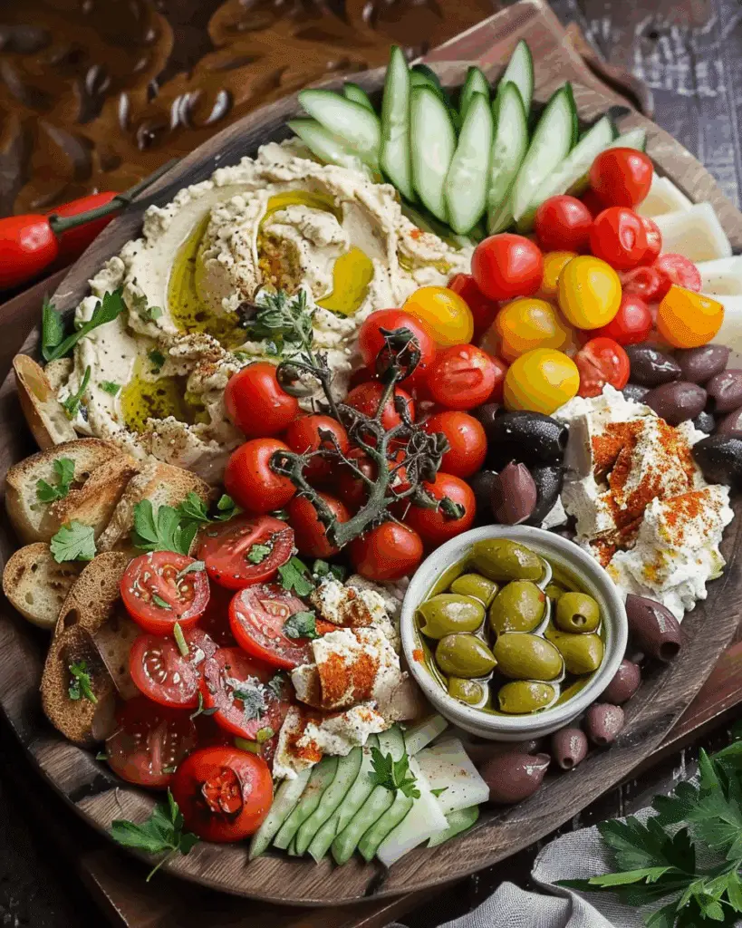 Mediterranean Bruschetta Hummus Platter