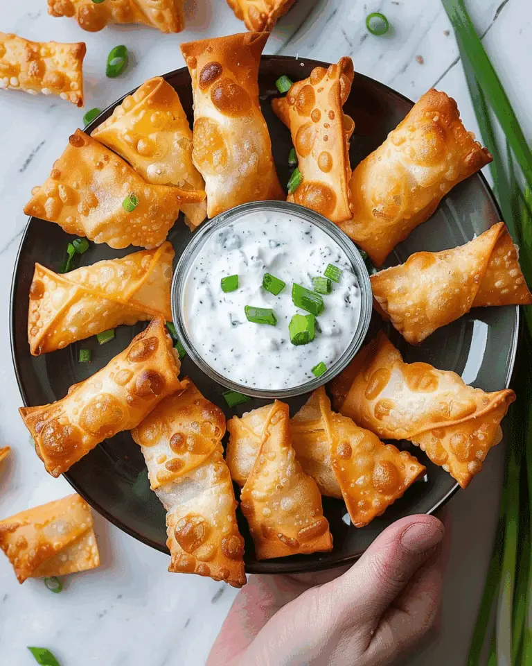 Buffalo Chicken Wontons with Yogurt Blue Cheese Dip