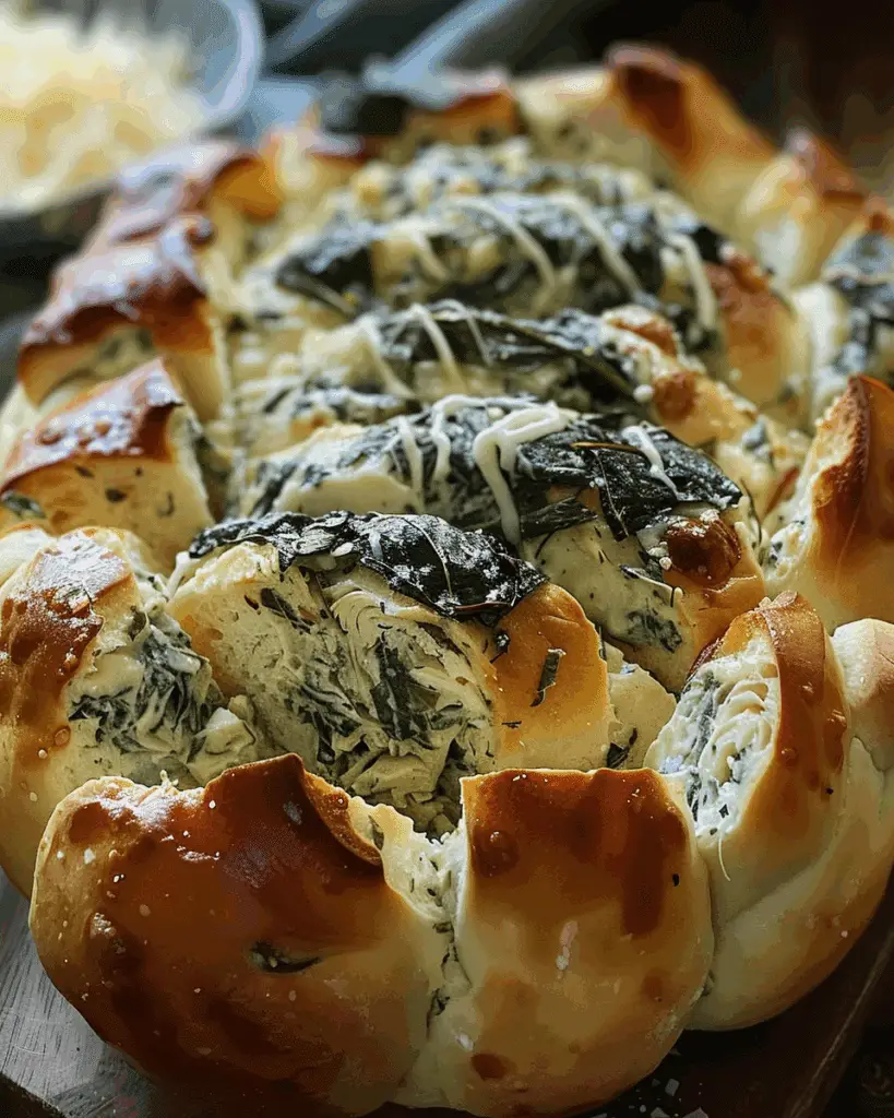 Spinach Artichoke Dip Pull-Apart Bread