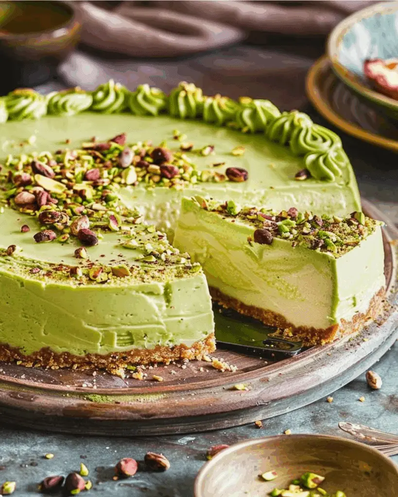 No Bake Pistachio Cheesecake