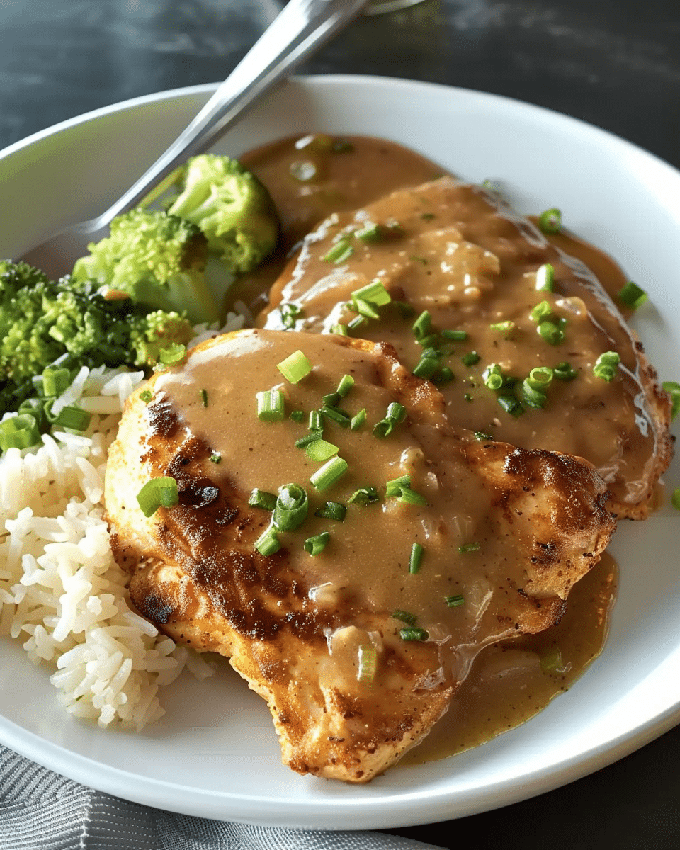Chicken Breasts with Chipotle Green Onion Gravy