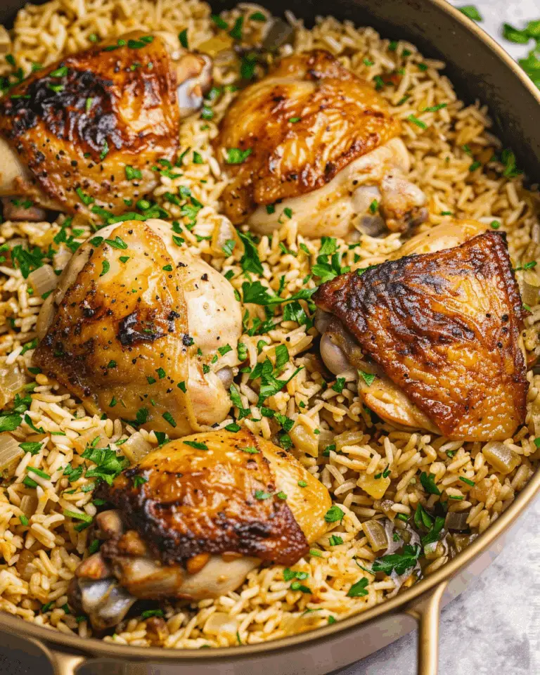One Pot Chicken Thighs and Rice