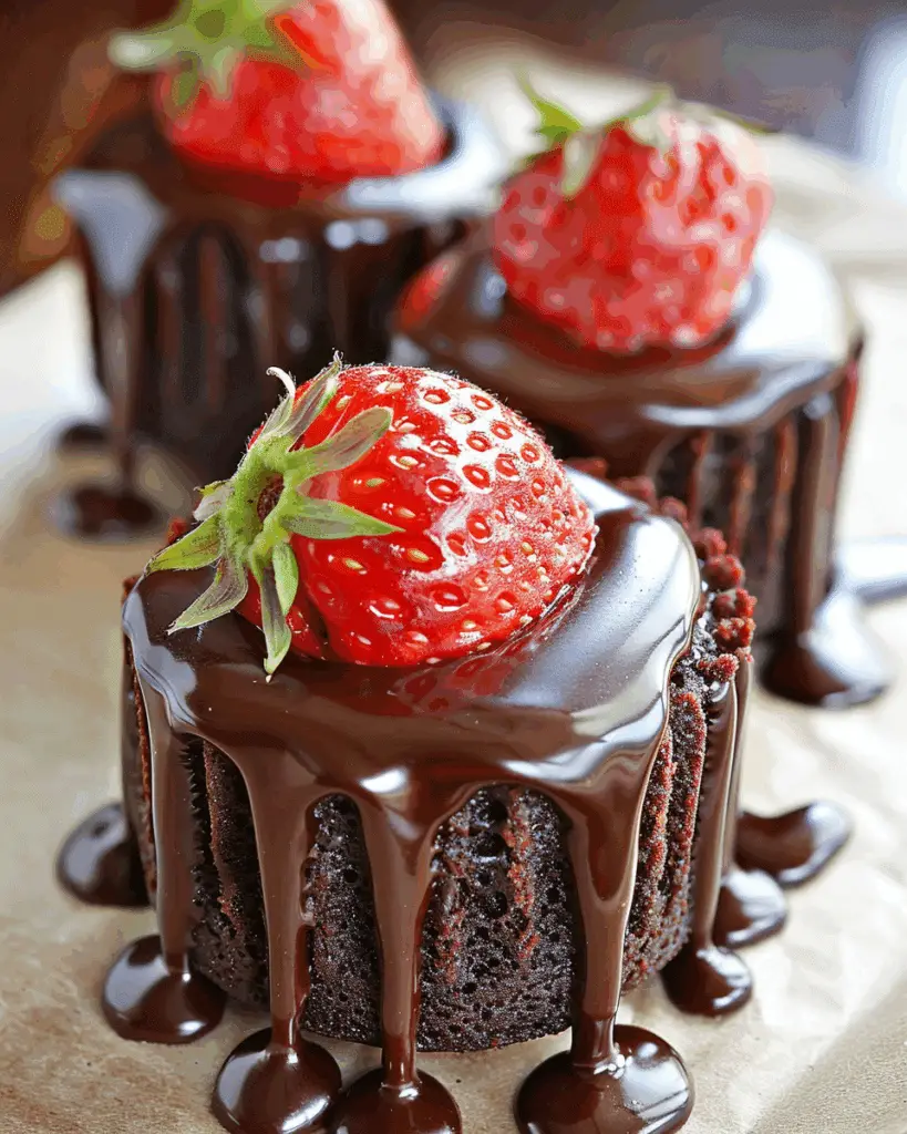 Chocolate-Covered Strawberry Mini Cakes