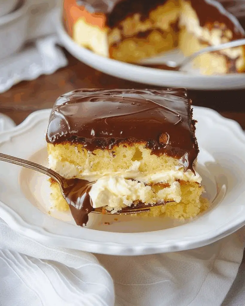 Boston Cream Poke Cake