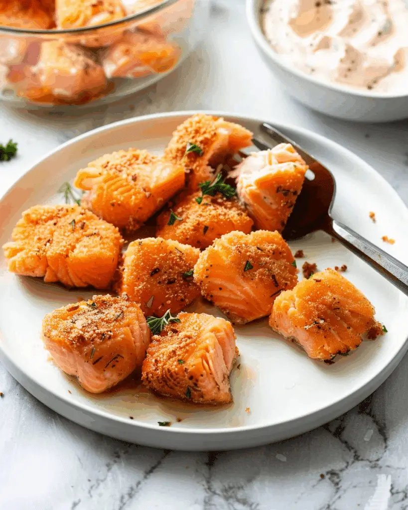 Air fryer salmon bites