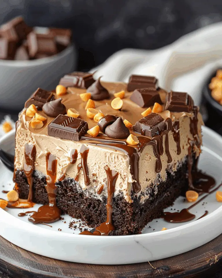 Easy Chocolate Peanut Butter Poke Cake
