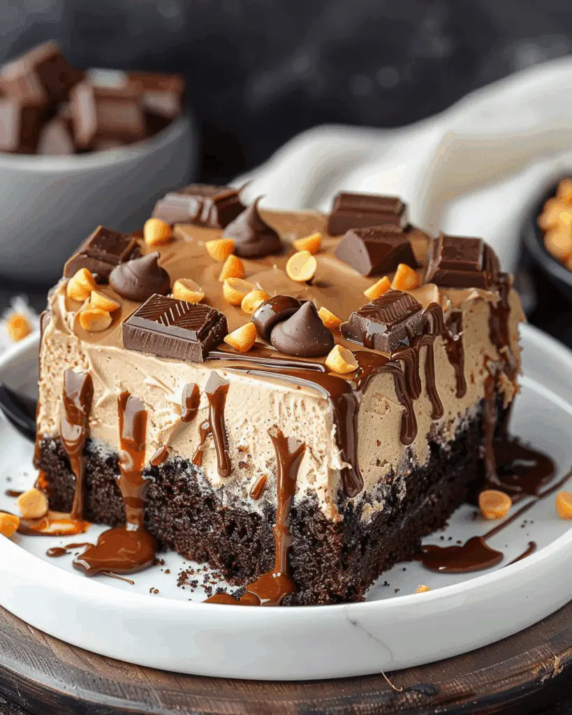 Easy Chocolate Peanut Butter Poke Cake