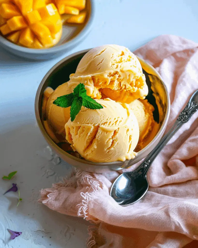 Asian Mango Ice Cream Recipe (3 Ingredients)