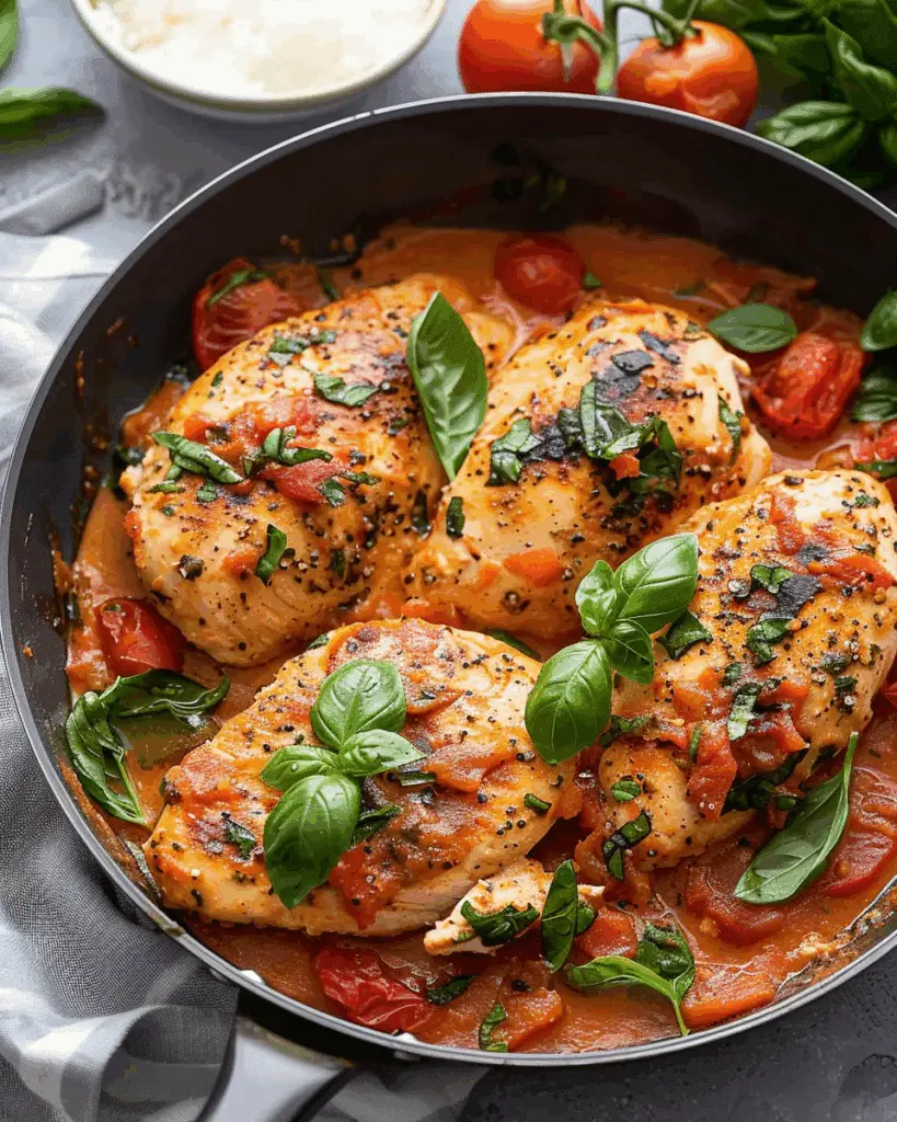 Tomato Basil Chicken Skillet