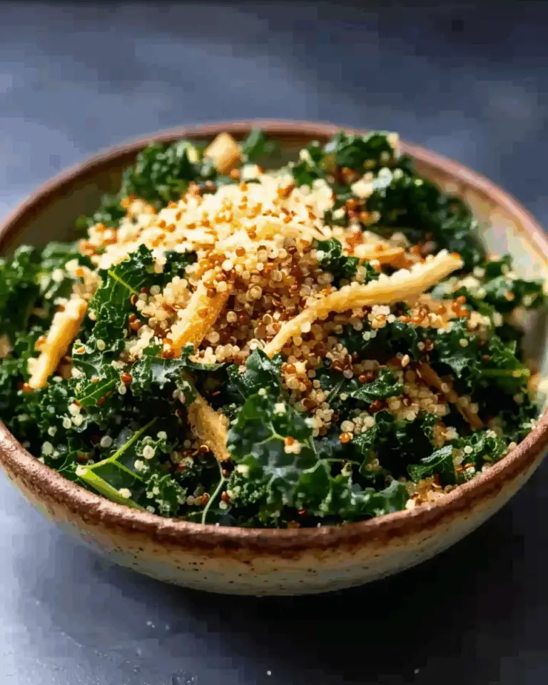 Baked Kale Salad with Crispy Quinoa
