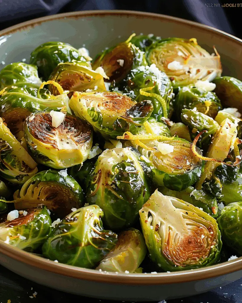 Lemon Garlic Brussels Sprouts