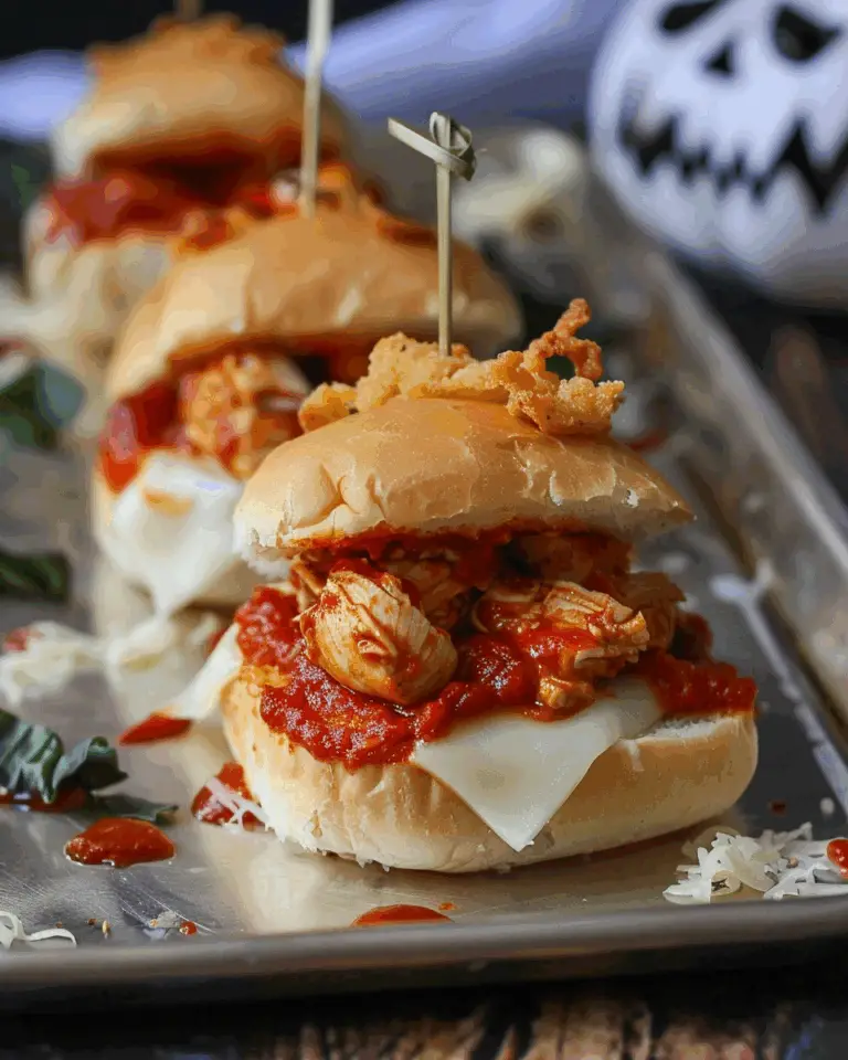 Halloween Chicken Parm Sliders
