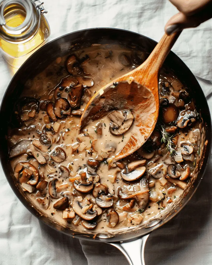 Thick and Creamy Mushroom Gravy with Shallots & Herbs