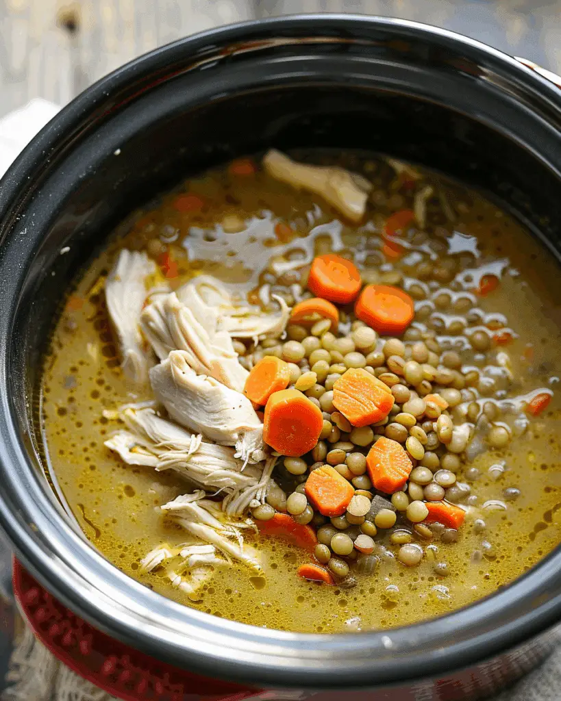 Slow Cooker Chicken and Lentil Soup