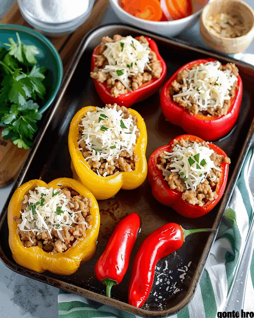 Ground Turkey Stuffed Peppers
