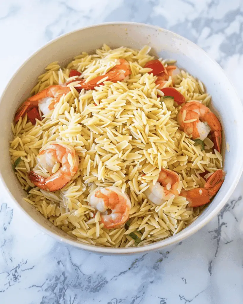 Mediterranean Shrimp Orzo Salad