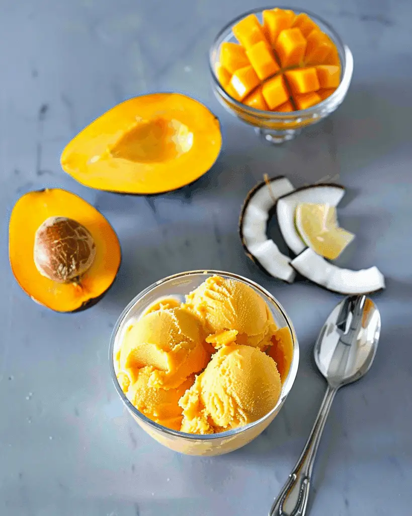 Mango Sorbet with Coconut Milk