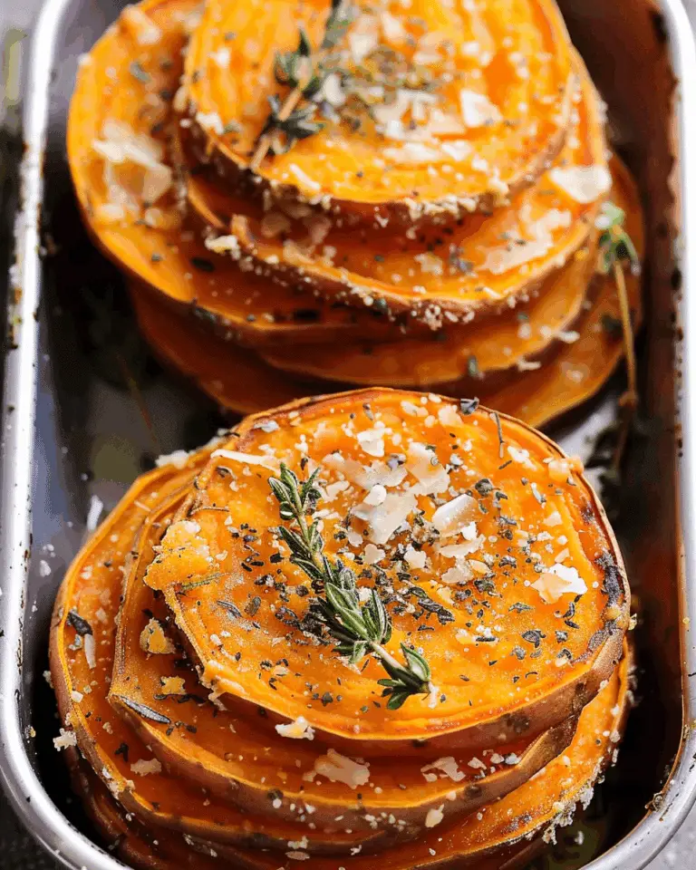 Crispy Parmesan Thyme Sweet Potato Stacks