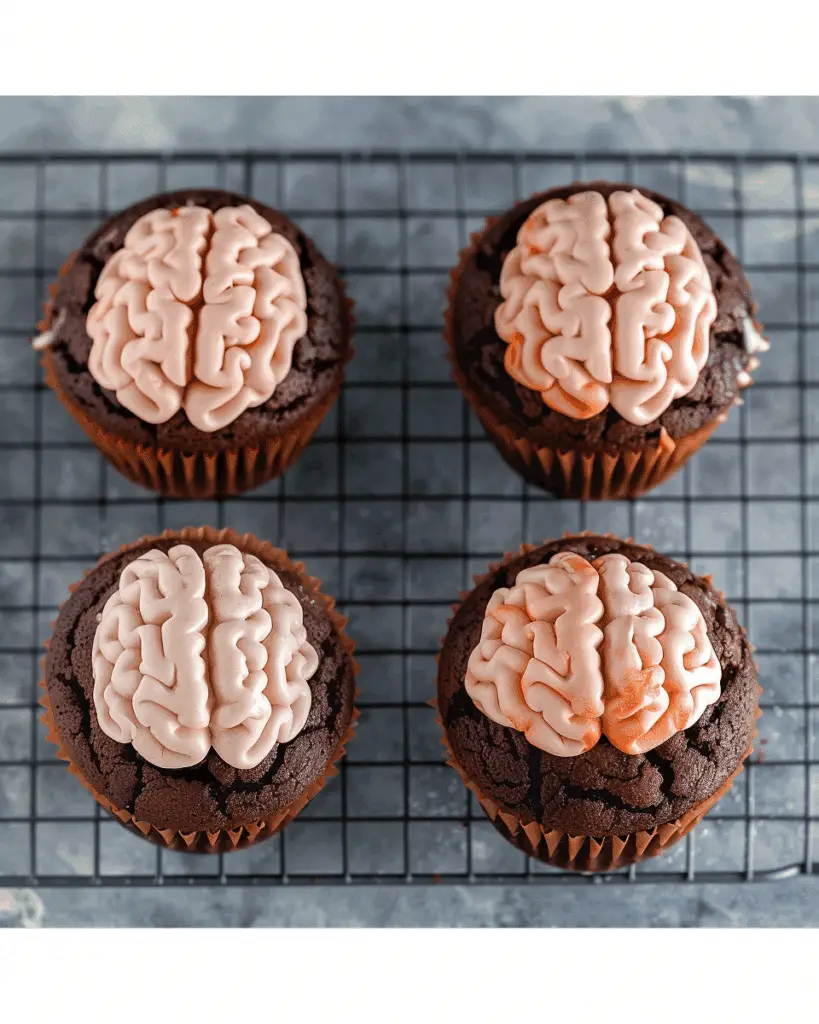 Spooky Halloween Brain Cupcakes Recipe