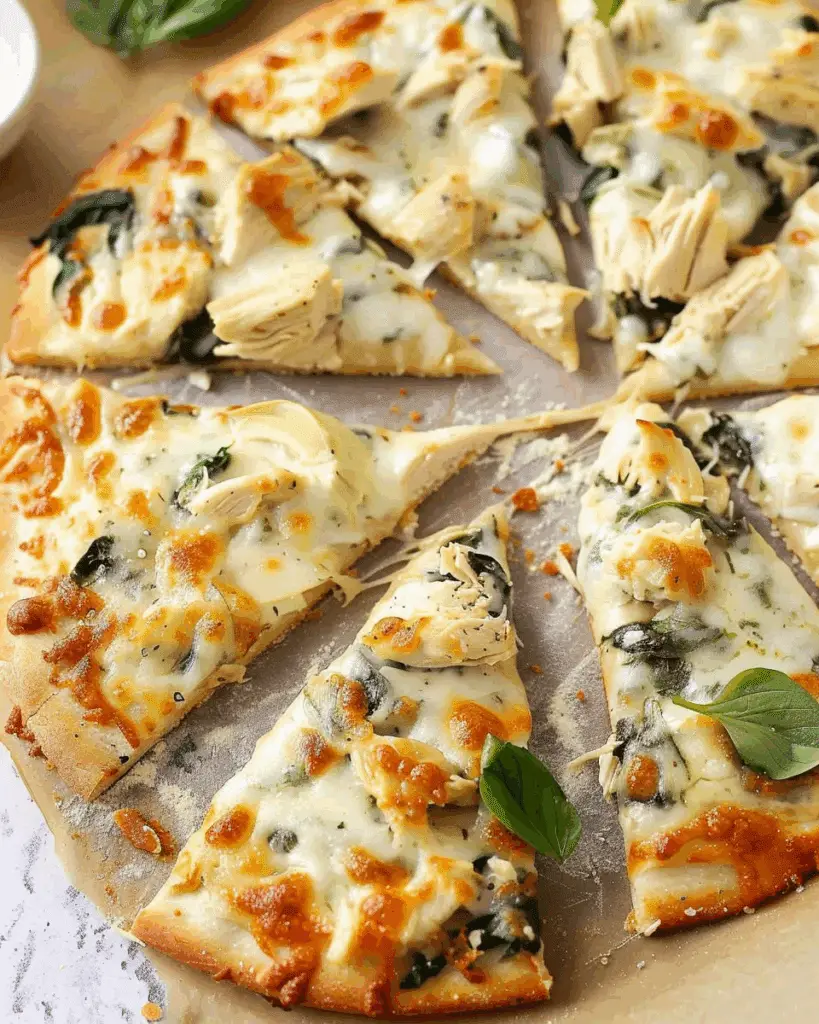 Chicken Spinach Artichoke Pizza