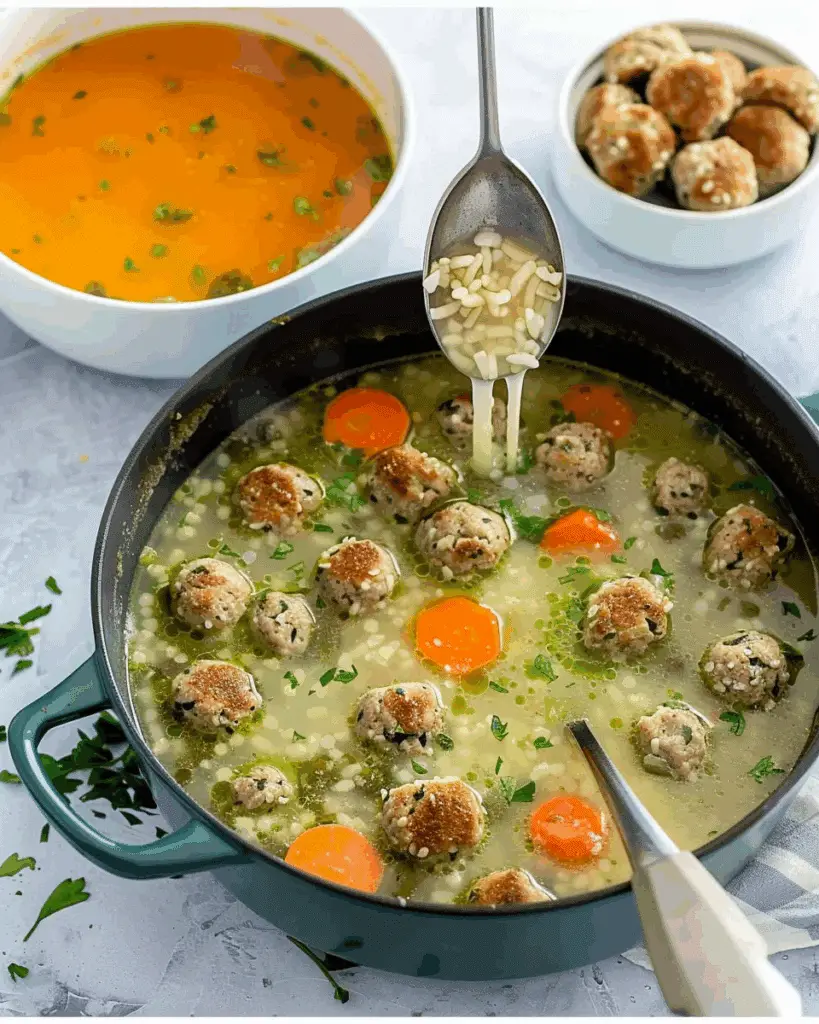 Italian Wedding Soup with Parmesan Meatballs