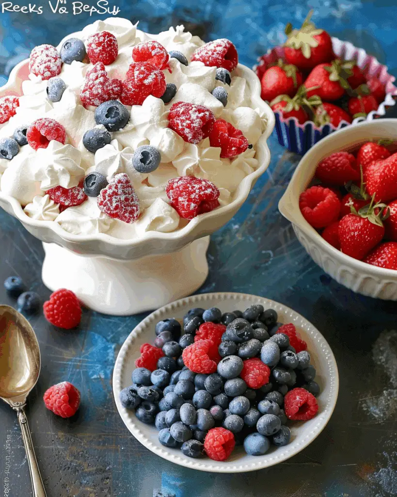 Red, White & Blue Cheesecake Salad