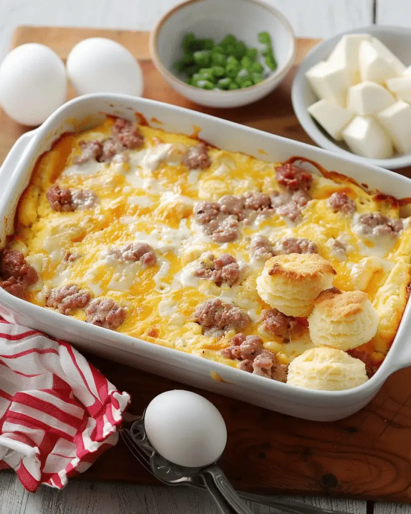 Breakfast Casserole with Biscuits