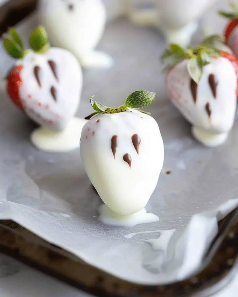 White Chocolate Strawberry Ghosts