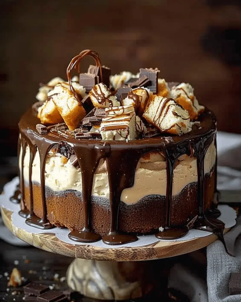 Snickers Cheesecake Cake