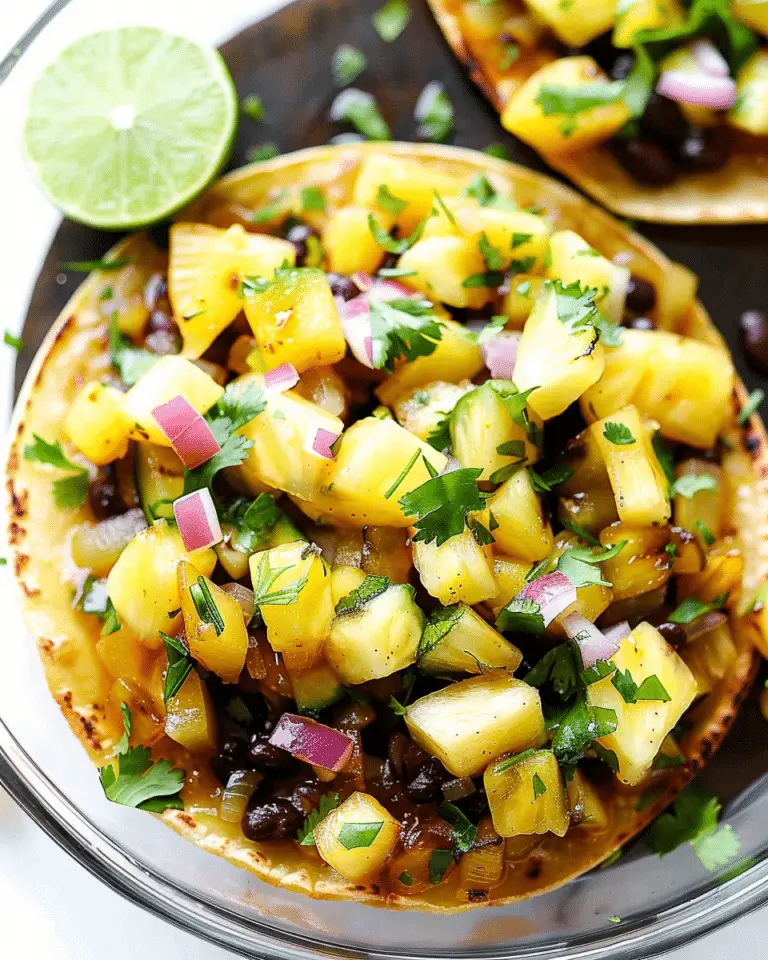 10-Minute Pineapple Black Bean Tostadas