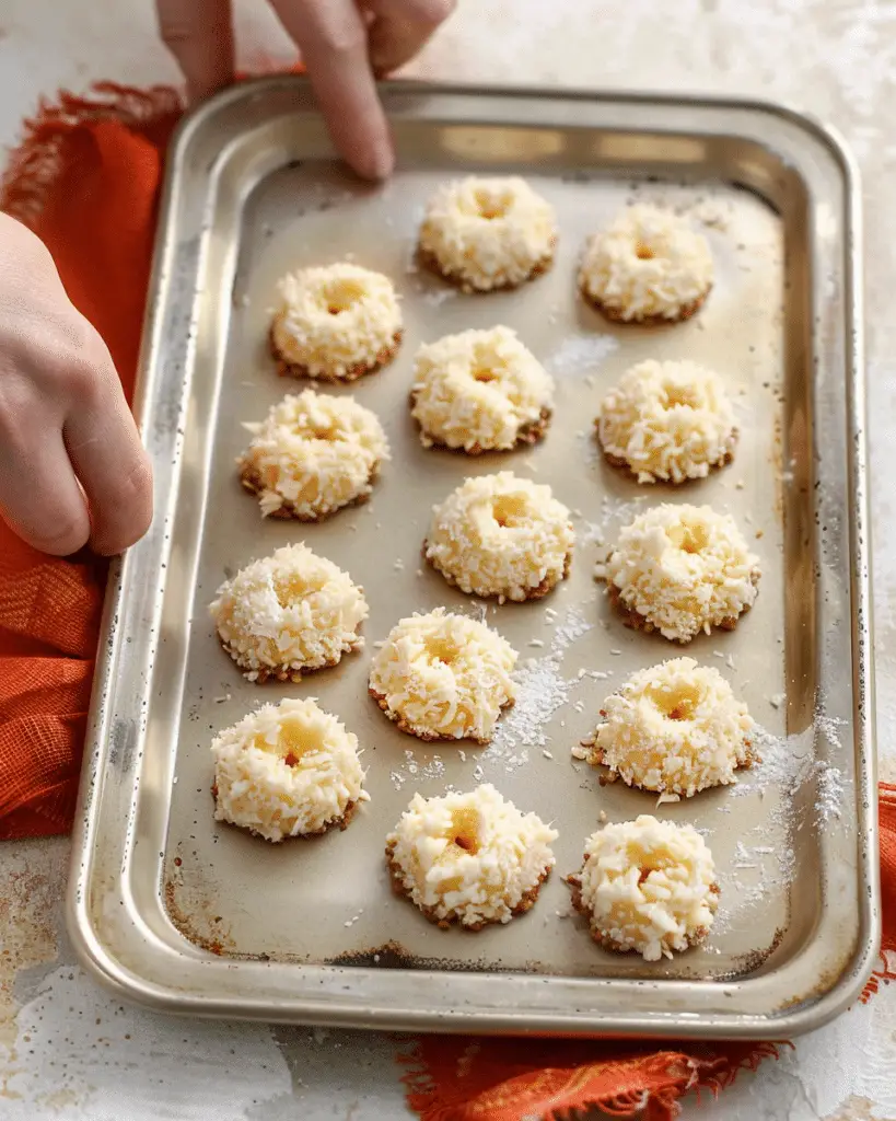 Caramel Coconut Macaroon Thumbprints