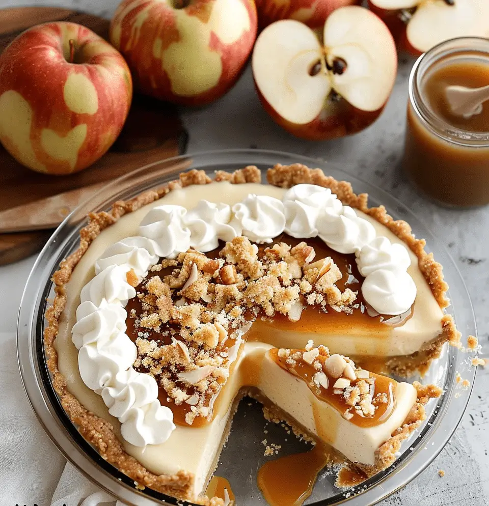 Caramel Apple Cheesecake Pie